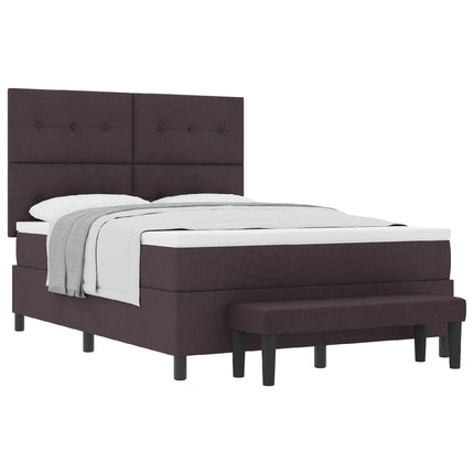 Box spring seng med hovedgærde Mørk Brun 140 x 200 cm Stof