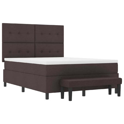 Box spring seng med hovedgærde Mørk Brun 140 x 200 cm Stof