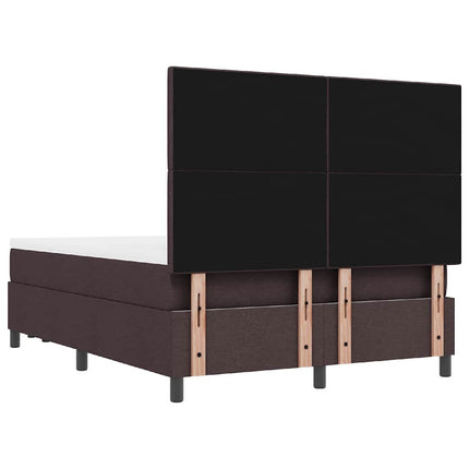 Box spring seng med hovedgærde Mørk Brun 140 x 200 cm Stof