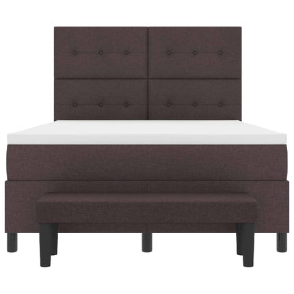 Box spring seng med hovedgærde Mørk Brun 140 x 200 cm Stof