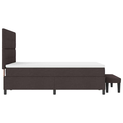 Box spring seng med hovedgærde Mørk Brun 140 x 200 cm Stof