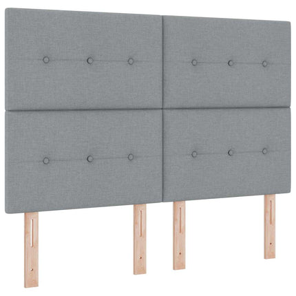 Box spring seng med hovedgærde Lysegrå 160 x 200 cm Stof