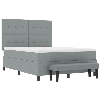 Box spring seng med hovedgærde Lysegrå 160 x 200 cm Stof