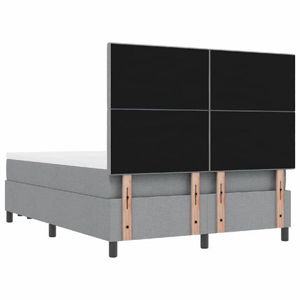 Box spring seng med hovedgærde Lysegrå 160 x 200 cm Stof