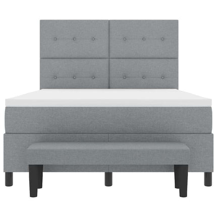 Box spring seng med hovedgærde Lysegrå 160 x 200 cm Stof