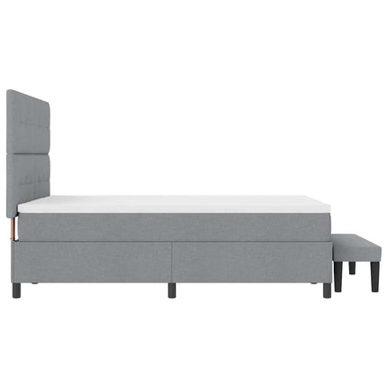 Box spring seng med hovedgærde Lysegrå 160 x 200 cm Stof