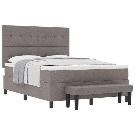 Box spring seng med hovedgærde Gråbrun 160 x 200 cm Stof