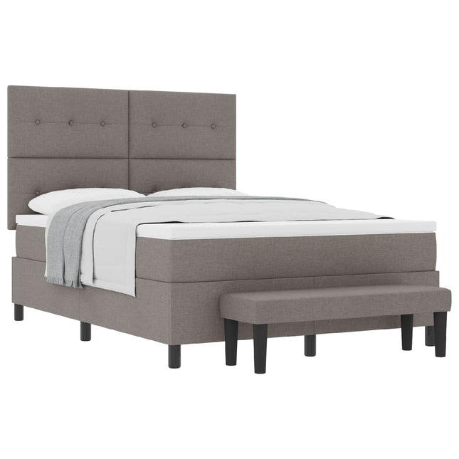 Box spring seng med hovedgærde Gråbrun 160 x 200 cm Stof