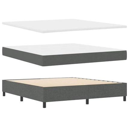 Box spring seng med hovedgærde Mørkegrå 180 x 200 cm Stof