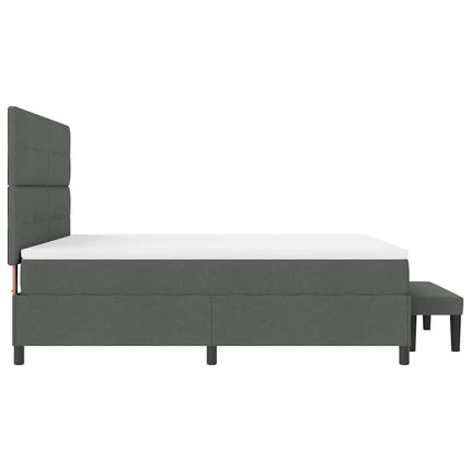 Box spring seng med hovedgærde Mørkegrå 180 x 200 cm Stof