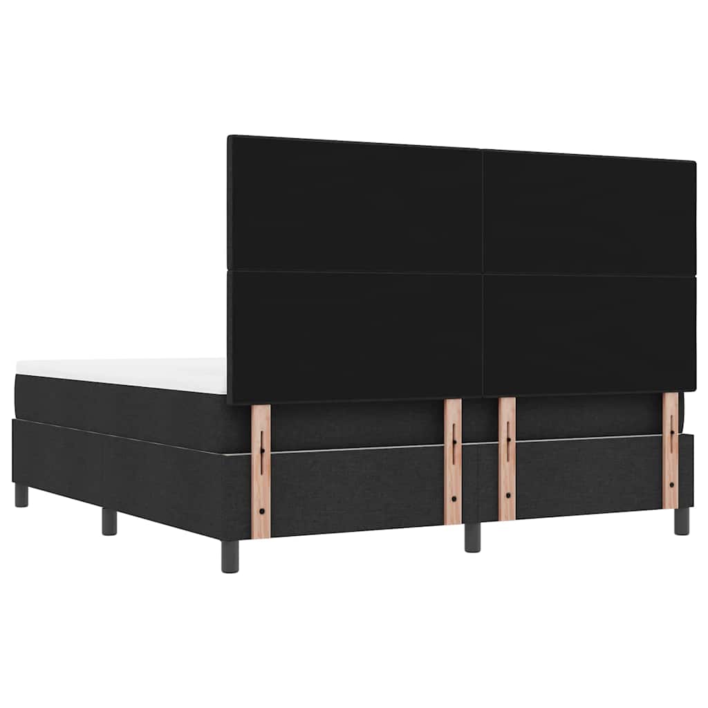 Box spring seng med madras Sort 180 x 200 cm Stof