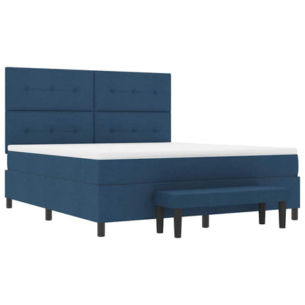 Box spring seng med hovedgærde Blå 180 x 200 cm Stof