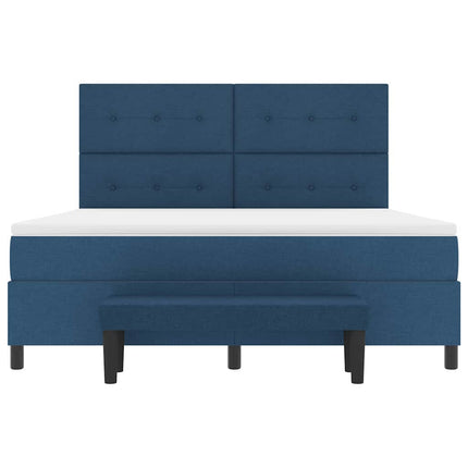 Box spring seng med hovedgærde Blå 180 x 200 cm Stof