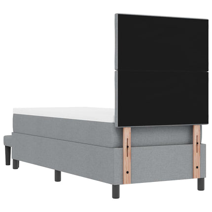 Box spring seng med hovedgærde Lysegrå 80 x 200 cm Stof