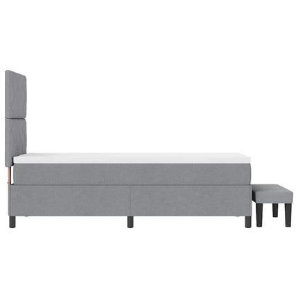 Box spring seng med hovedgærde Lysegrå 80 x 200 cm Stof
