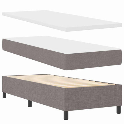 Box spring seng med hovedgærde Gråbrun 80 x 200 cm Stof