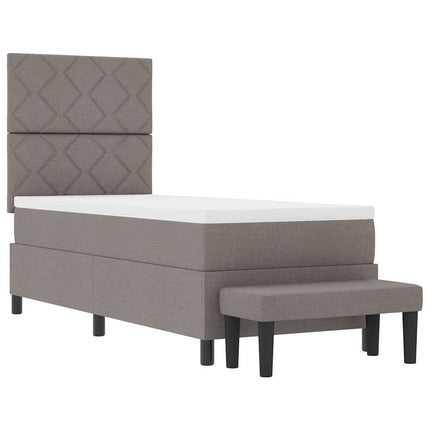 Box spring seng med hovedgærde Gråbrun 80 x 200 cm Stof