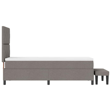 Box spring seng med hovedgærde Gråbrun 80 x 200 cm Stof