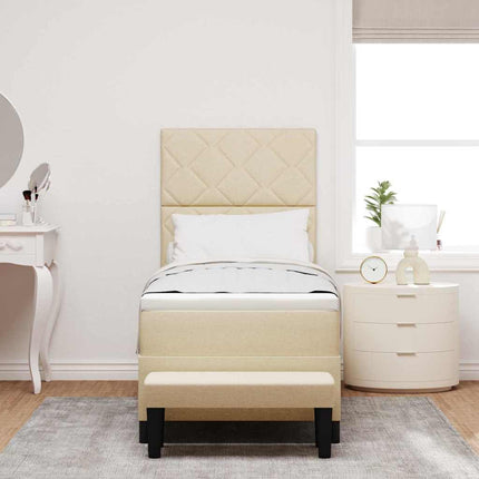 Box spring seng med hovedgærde Creme 80 x 200 cm Stof