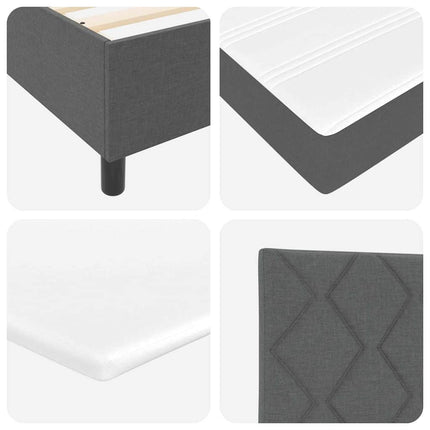 Box spring seng med hovedgærde Mørkegrå 90 x 190 cm Stof