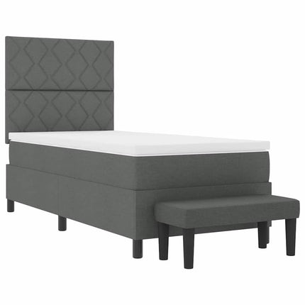 Box spring seng med hovedgærde Mørkegrå 90 x 190 cm Stof