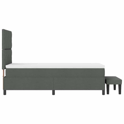 Box spring seng med hovedgærde Mørkegrå 90 x 190 cm Stof