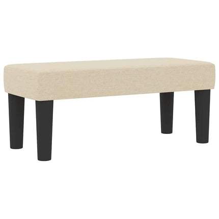 Box spring seng med hovedgærde Creme 90 x 190 cm Stof
