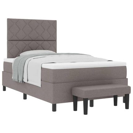 Box spring seng med hovedgærde Gråbrun 120 x 190 cm Stof