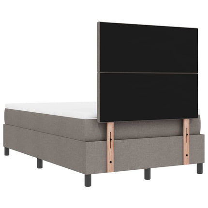 Box spring seng med hovedgærde Gråbrun 120 x 190 cm Stof