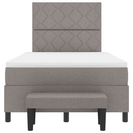 Box spring seng med hovedgærde Gråbrun 120 x 190 cm Stof