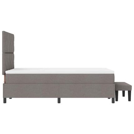 Box spring seng med hovedgærde Gråbrun 120 x 190 cm Stof