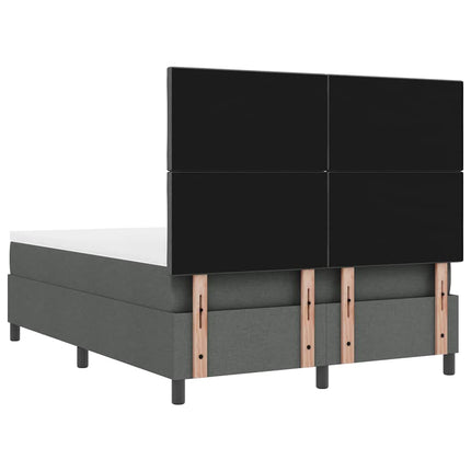 Box spring seng med hovedgærde Mørkegrå 140 x 190 cm Stof