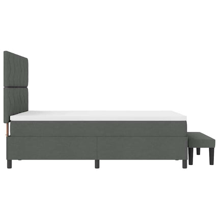 Box spring seng med hovedgærde Mørkegrå 140 x 190 cm Stof