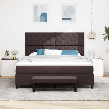 Box spring seng med hovedgærde Mørk Brun 180 x 200 cm Stof