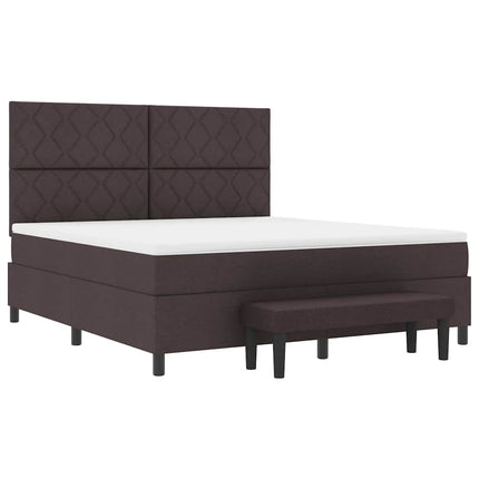 Box spring seng med hovedgærde Mørk Brun 180 x 200 cm Stof