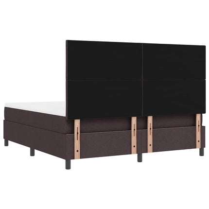Box spring seng med hovedgærde Mørk Brun 180 x 200 cm Stof