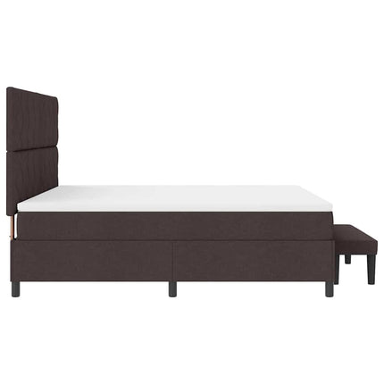 Box spring seng med hovedgærde Mørk Brun 180 x 200 cm Stof