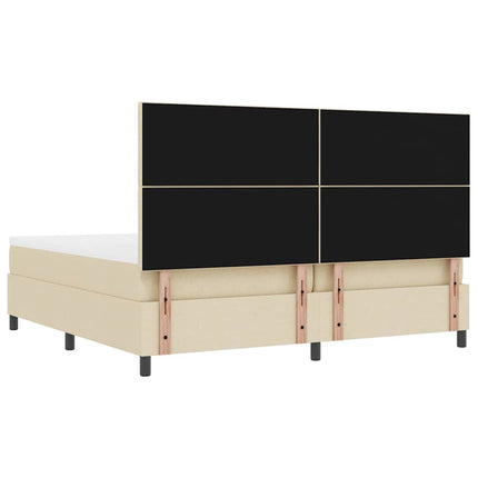 Box spring seng med hovedgærde Creme 200 x 200 cm Stof