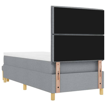 Box spring seng med hovedgærde Lysegrå 190 x 90 cm Stof