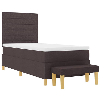 Box spring seng med pude Mørkebrun 200 x 90 cm Stof