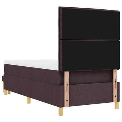 Box spring seng med pude Mørkebrun 200 x 90 cm Stof