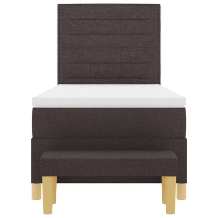 Box spring seng med pude Mørkebrun 200 x 90 cm Stof