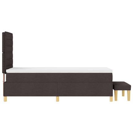 Box spring seng med pude Mørkebrun 200 x 90 cm Stof