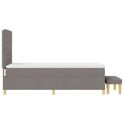 Box spring seng med hovedgærde Gråbrun 200 x 90 cm Stof