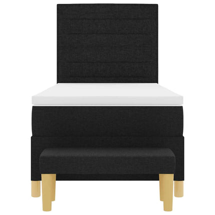 Box spring seng med hovedgærde Sort 200 x 90 cm Stof