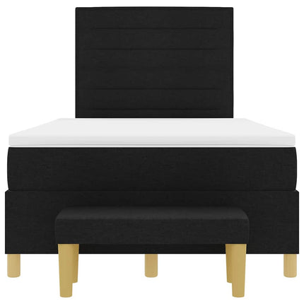Box spring seng med hovedgærde Sort 190 x 120 cm Stof