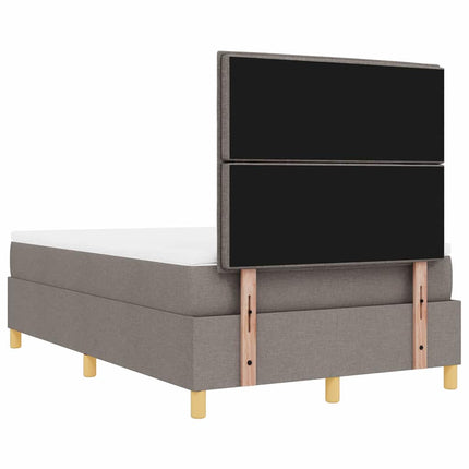 Box spring seng med hovedgærde Gråbrun 200 x 120 cm Stof