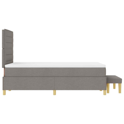 Box spring seng med hovedgærde Gråbrun 200 x 120 cm Stof