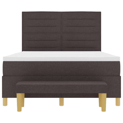 Box spring seng med hovedgærde Mørkebrun 190 x 140 cm Stof