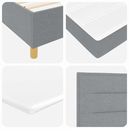 Box spring seng med pude Lysegrå 200 x 160 cm Stof